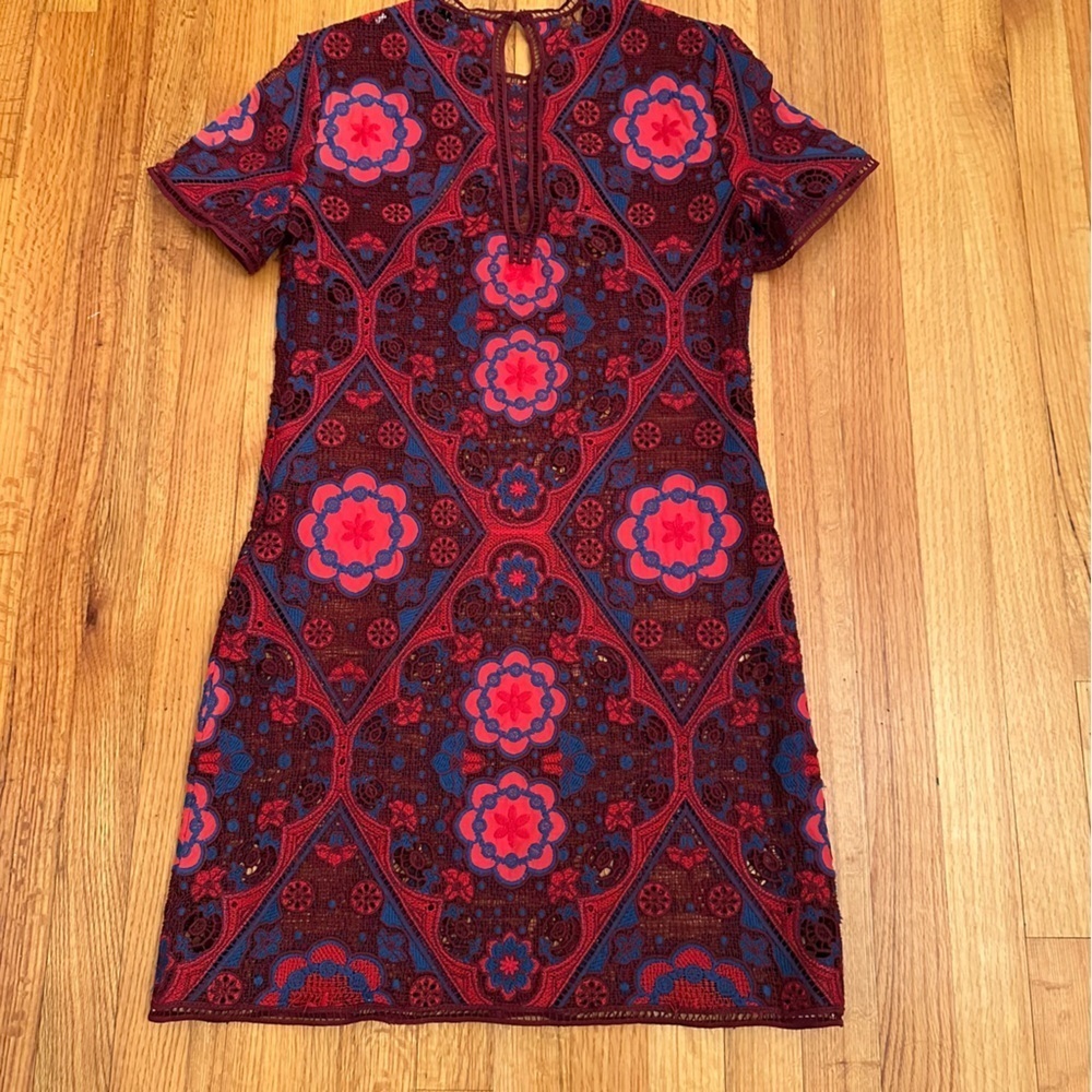 SANDRO RED LACE DRESS size FR3 # - Picture 4 of 14